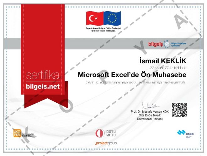 Microsoft Excelde Ön Muhasebe