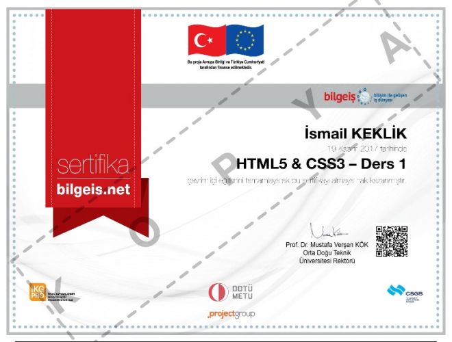 HTML5 & CSS3 – Ders 1