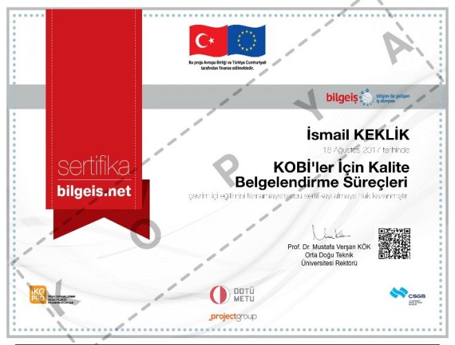 KOBİler İçin Kalite Belgelendirme Süreçleri