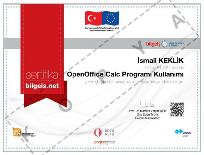 OpenOffice Calc Programı Kullanımı